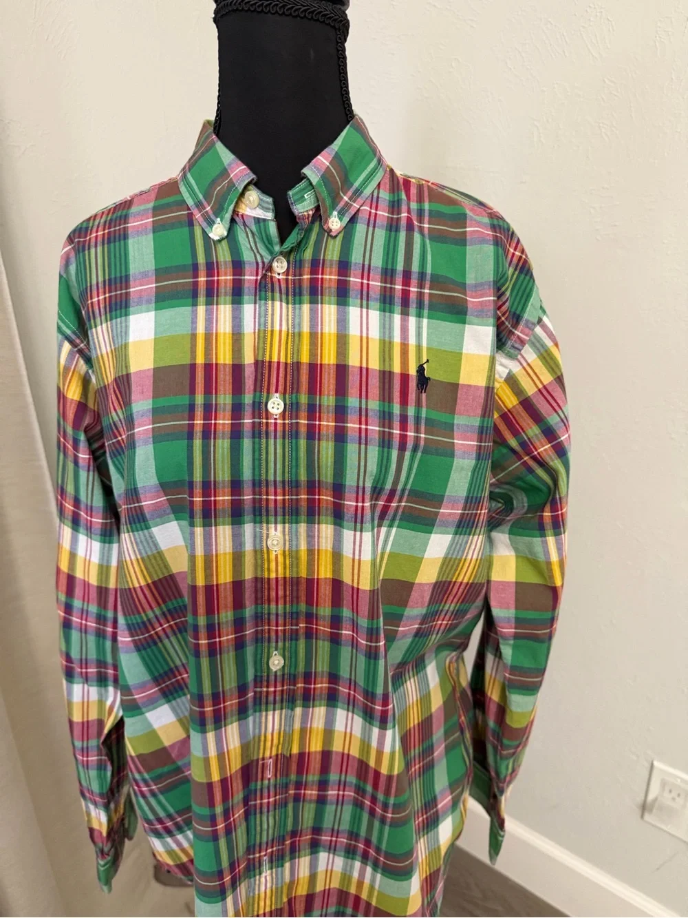 Ralph Lauren Multicolor Green Plaid Button-Down Shirt